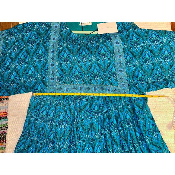 NWT SPELL DESIGNS & THE GYPSY COLLECTIVE TURQUOISE JEWEL TUNIC DRESS EMERALD XS - Picture 8 of 13